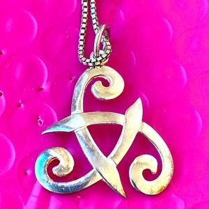 Celtic sterling silver Triskele pendant necklace Earth Sky Sea symbol